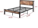 DUMEE Double Bed Frame with Storage Headboard, Metal Platform, 800lb view 6