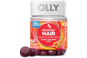 OLLY Heavenly Hair Gummy, Supports Healthy Hair, Keratin, Biotin, AMLA, Chewable Supplement, 30 Day Supply - 60 Count
