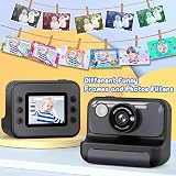 Hangrui Kids Camera Instant Print 2.4 inch 1080P 32GB Card Black view 3