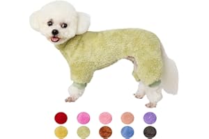 YUGGI Dog Sweater Coat, Dog Pajamas PJS, Dog Clothes, Dog Christmas Sweaters for Small Medium Dogs Boy Girl Cat Apparel Doggie Jacket Onesie Soft Warm Holiday Outfits (Small, Olive)