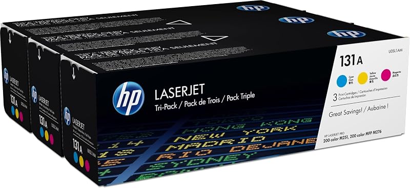 HP 131A Black Cyan Magenta Yellow Toner Cartridge Multipack CF210-3A LaserJet