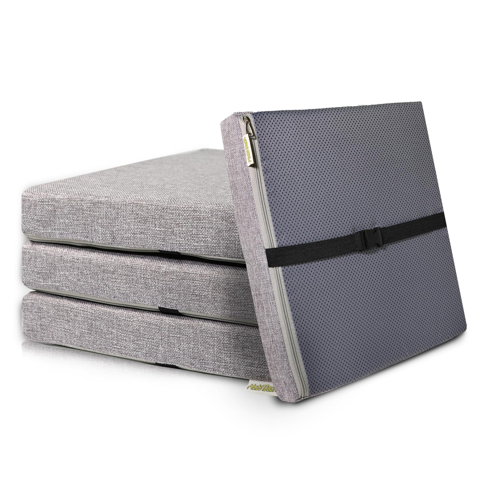 Photo 1 of M Mute Touch 4PCS Linen Soft Foam Seat Cushion | 15x14x2 Inches Bar Stool Cushions Square | Thickened Recliner Cushion | Chair Cushion with Removable Cover (Medium Grey)