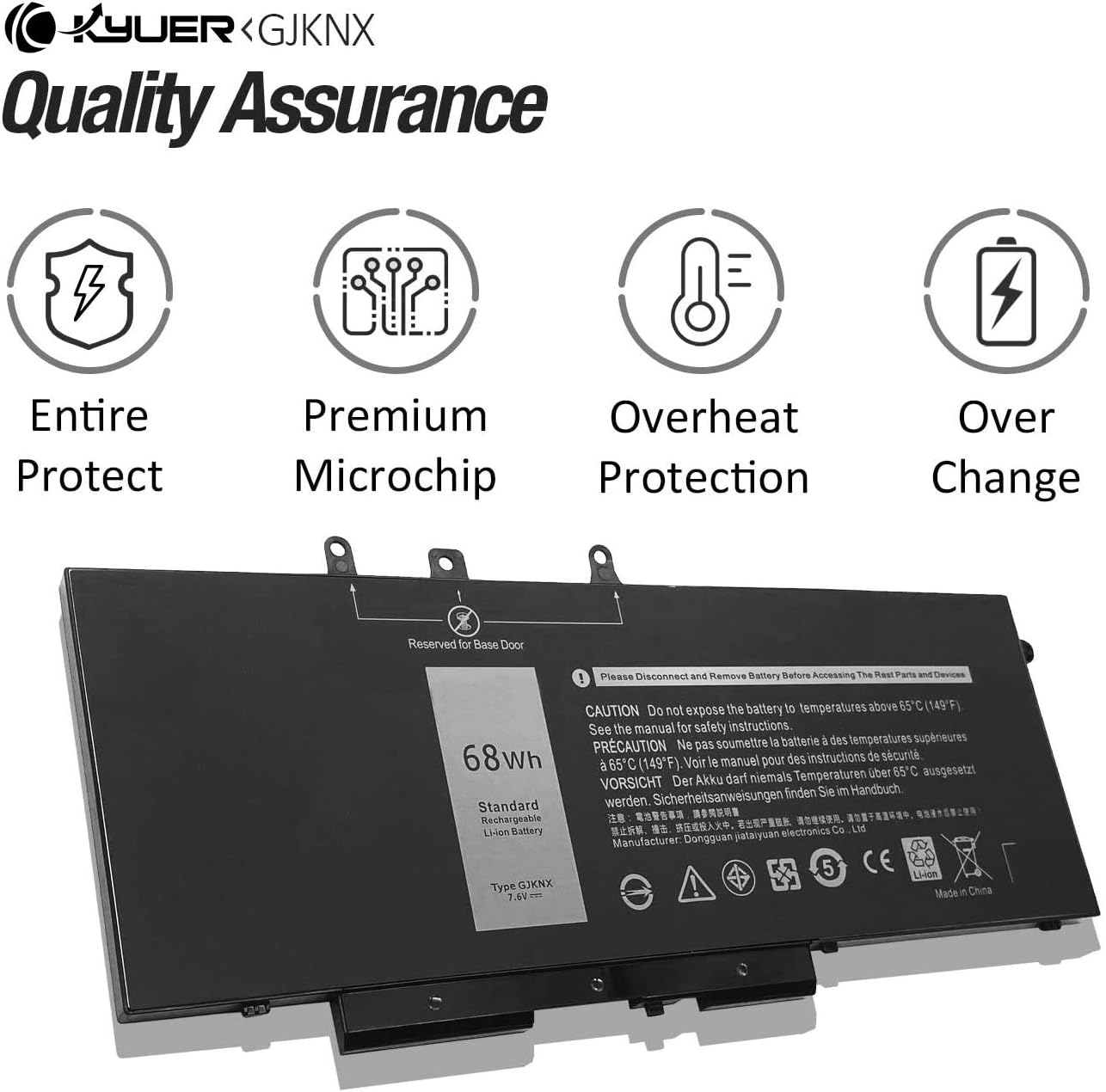 K KYUER 68WH GJKNX 93FTF Laptop Battery for Dell Latitude 5280 5288 5290 5480 5488 5490 5491 5495 5580 5590 Precision 15 3520 Mobile Workstation VG93N NY5PG WFWKK D4CMT 83XPC 4YFVG DJWGP DY9NT 5YHR4 - Image 5