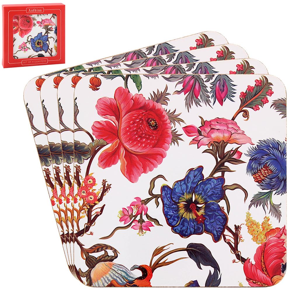 The Leonardo Collection Anthina Coasters Set of 4 | Coasters Set For All Modern Kitchen & Offices | For All Types of Cups & Mugs