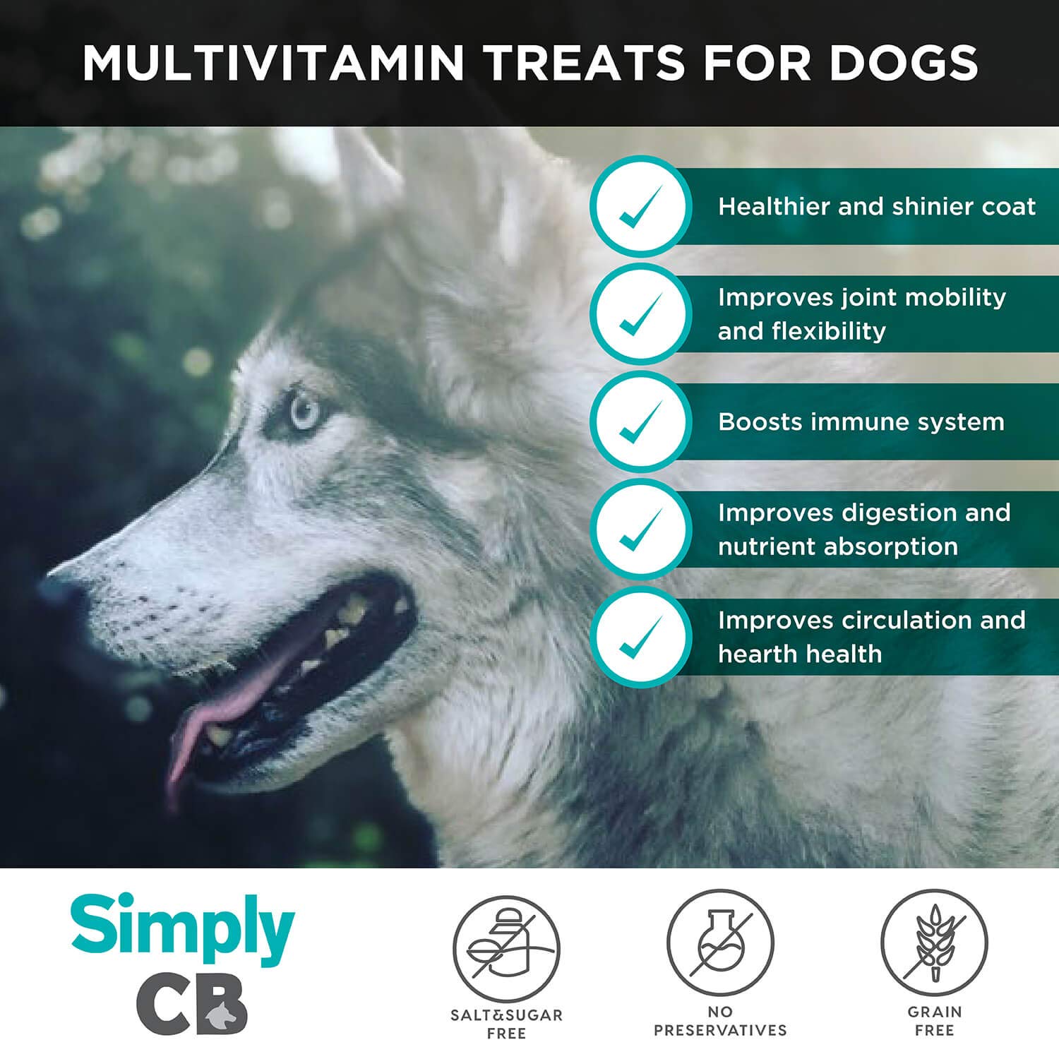 simplycb Salmon Fish Oil for DogsOmega 3Soft Chew Supplement. Stops