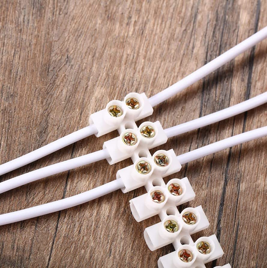 Terminal Blocks, 10Pcs 360V 10A Terminal Strips Electrical Dual Row