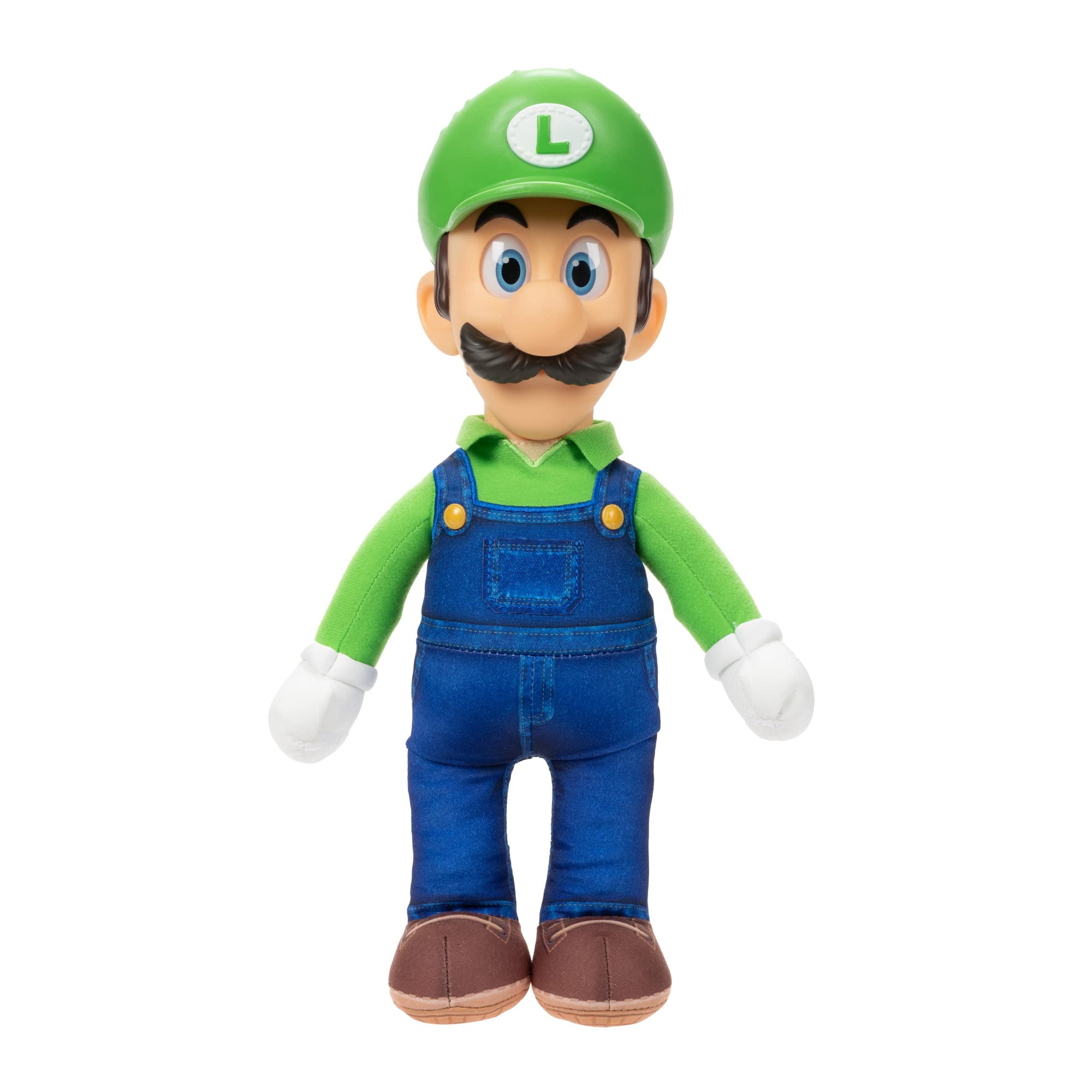 THE SUPER MARIO BROS. MOVIE Fully-Articulated Poseable Luigi Plush, Stands 14’ / 35cm Tall, and Includes Realistic Eyes and 3D Outfit Detailing. The for Kids and Collectors Aged 3+