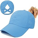Womens Ponytail Hat Baseball Cap, Adjustable Criss Cross Baseball Cap High Bun Unisex Quick Drying Trucker Hats