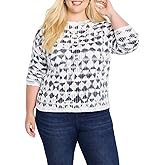 NIC+Zoe Womens Textured Diamond Sweater