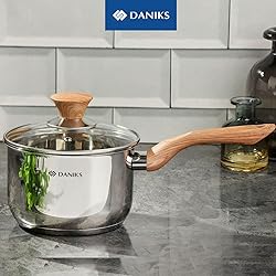 Daniks Oslo Stainless Steel Saucepan with Glass