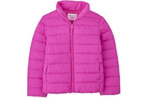 The Children's Place Girls' Medium Weight Wind-Resistant, Water-Resistant Puffer Jacket