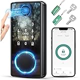 Keyless Entry Door Lock with Keypad - Fingerprint Door Lock - Smart Locks for Front Door - Electronic Keypad Smart Deadbolt L