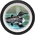 Mark Feldstein & Associates Call of The Loon Artwork Matte Black 13 inch Sound Wall Clock