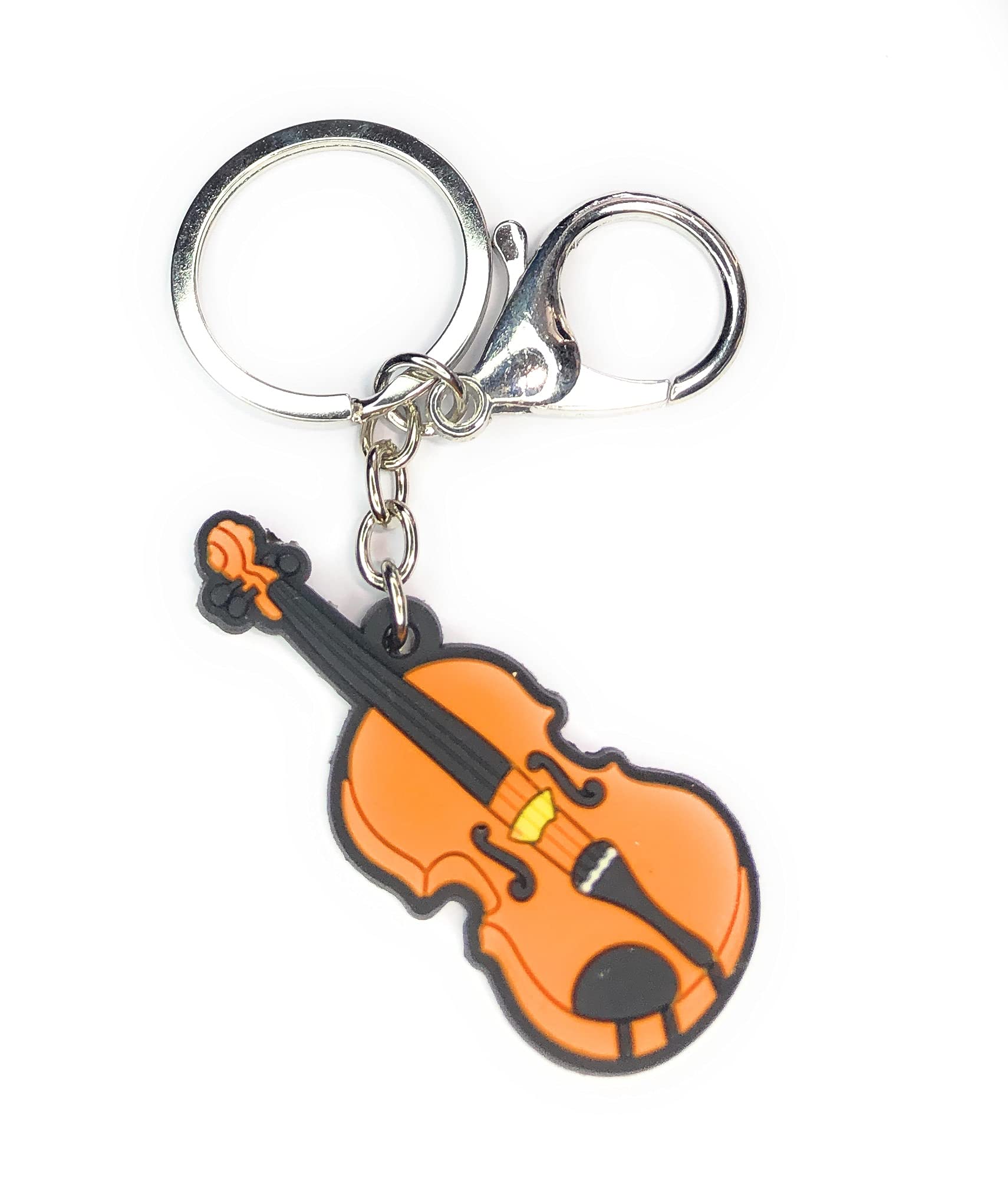 FizzyButton Gifts Violin Viola Cello Keyring with Silver Tone Key Ring and Lobster Clasp