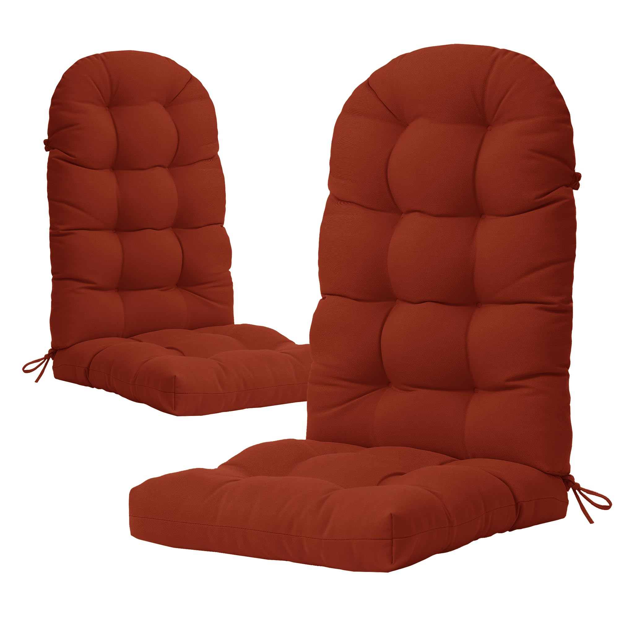 YEFU Adirondack Chair Cushion, Rocking Chair Cushions high Back, Thickened Patio Chair pad for Indoor and Outdoor, 49x20x4.7 inch, Burnt Orange, 2-Pack Image