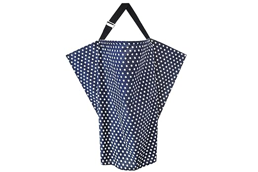 ZELLMOPS Bio Stilltuch'Nachthimmel' für diskretes Stillen, blau mit weißen Sternen, mit eingenähter Tasche, Top Qualität made