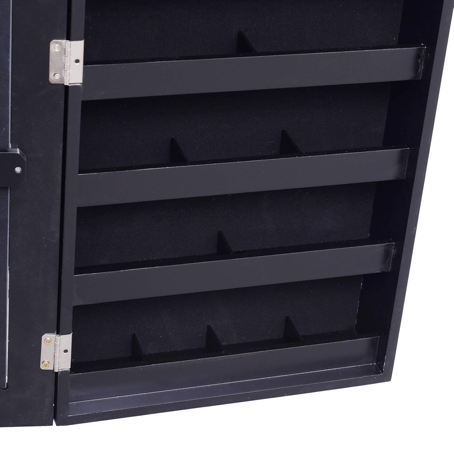 Homcom Espejo Joyero De Pared O De Pie Armario Para Joyas Con Cerradura