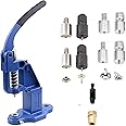 Rivet Press Machine with Essential Rivet Dies - Rivet Setting Kit for 7 mm and 9 mm Single and Double Cap Rivets for Garment and Bag Making