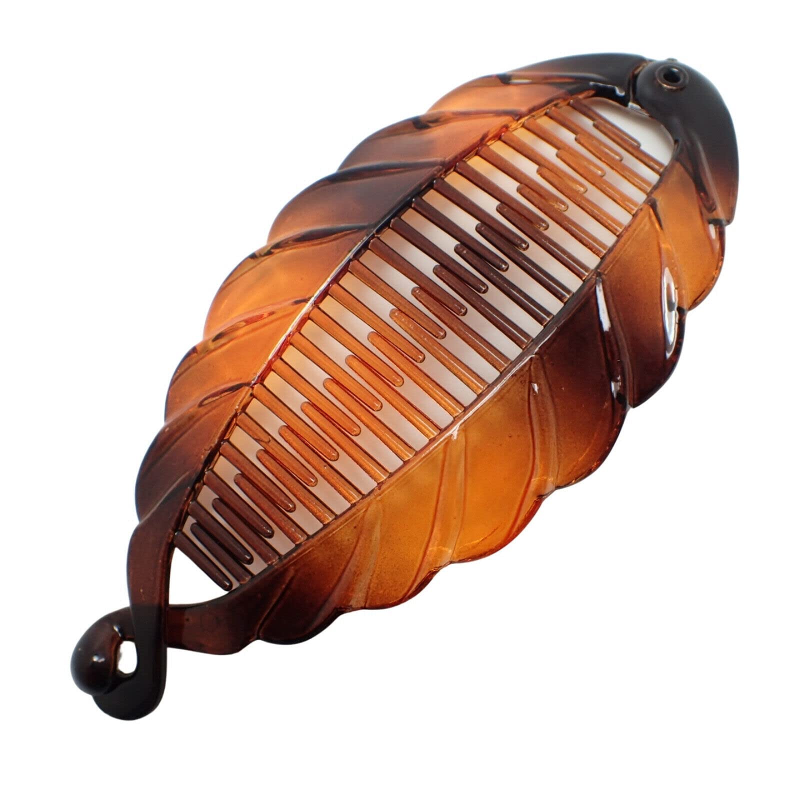 Topkids Accessories Hair Banana Clips Banana Fish Women Ladies Girls Kids Long Thick Wide Tooth Comb Pins Light Double Grippers Styling Products (Tort Ribbed Banana Fish Clip 14cm 5.5") — image 1