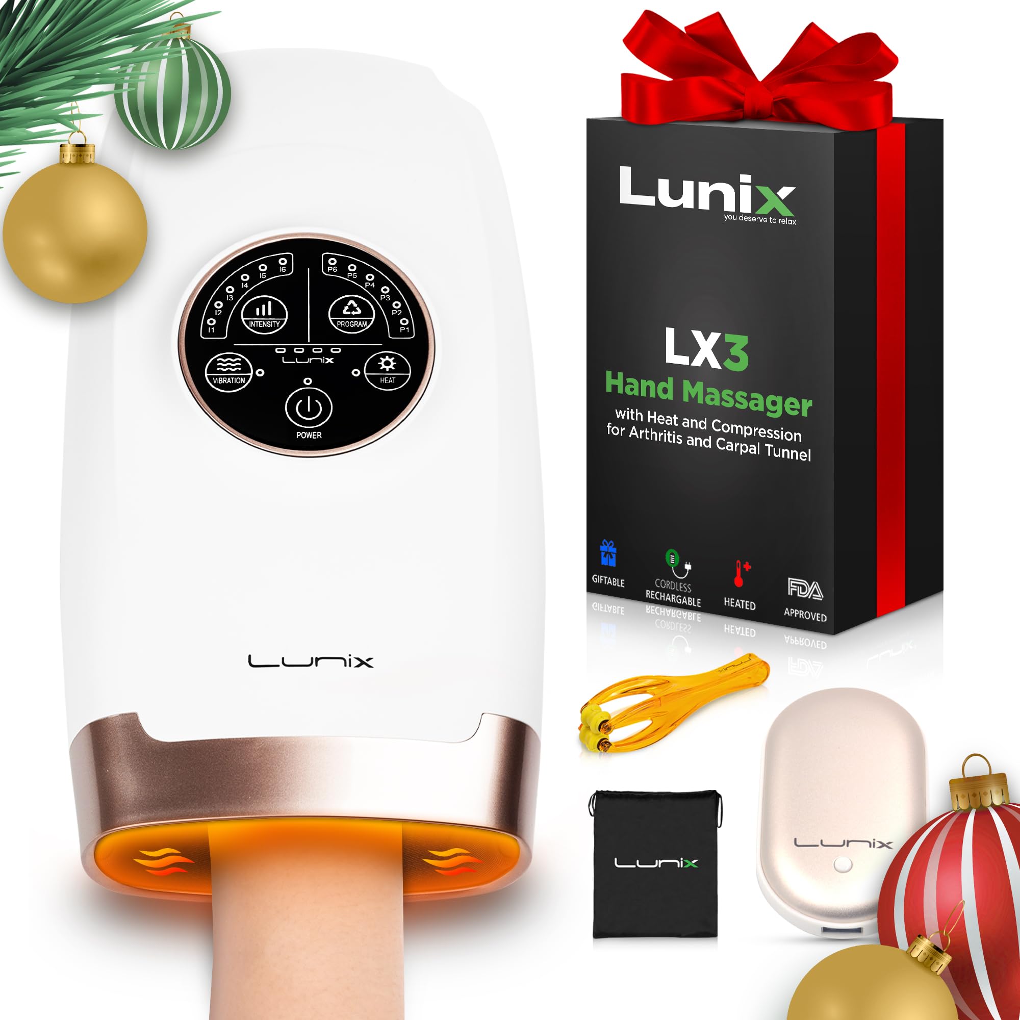 Photo 1 of Lunix LX3 Hand Massager, Shiatsu Hand Massage Machine with Heat and Compression, 6 Levels Pressure Point Therapy for Arthritis, Carpal Tunnel, and Finger Numbness, Pain Relief