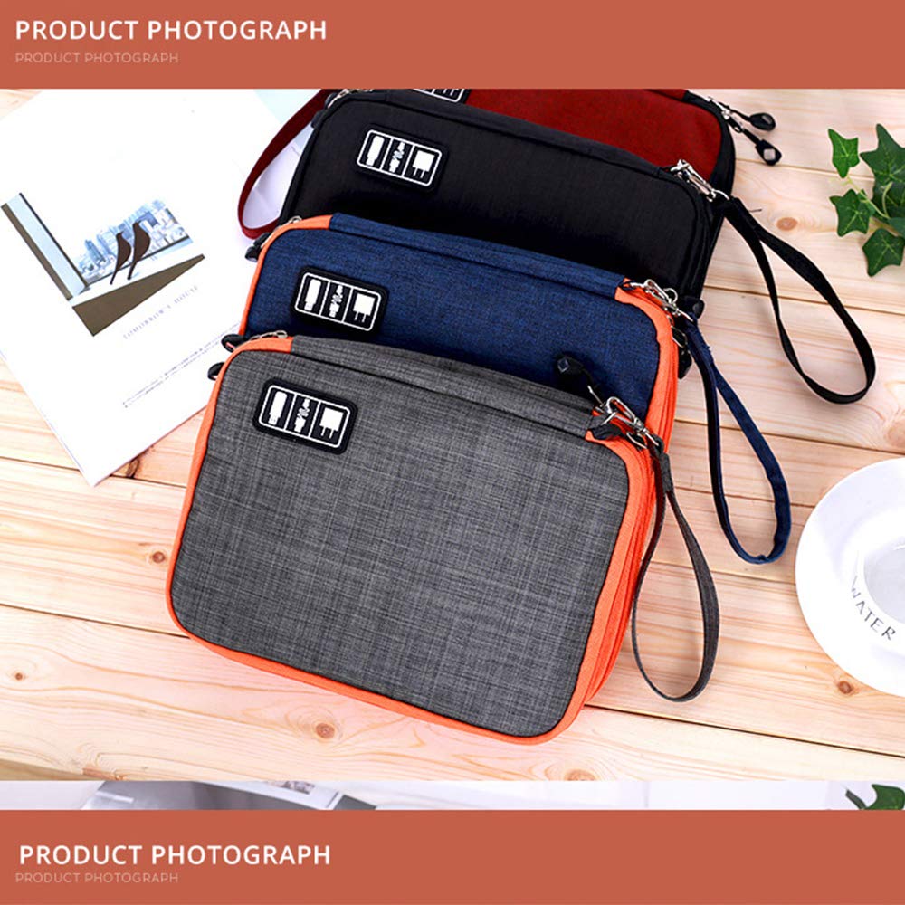 LY-LONGER Travel Cable Organizer Universal Electronics Accessories Cases, Storage Bag for Hard Drives, Cables, Charger, Phone, Adapter (Middle)