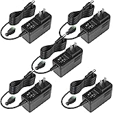 12V 2A Power Supply Adapter, UL-Listed, 120V AC to 12V DC Adapter Transformer, 12 Volt 2 Amp 24W Wall Charger for LED Strip Lights, Security Camera, 5.5x2.1mm US Plug (5 Pack)