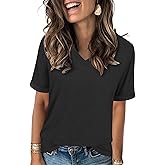 Women's T Shirts V-Neck 2025 Fashion Spring Summer Casual Women Tops Trendy Cute Fit Tee S-XXL