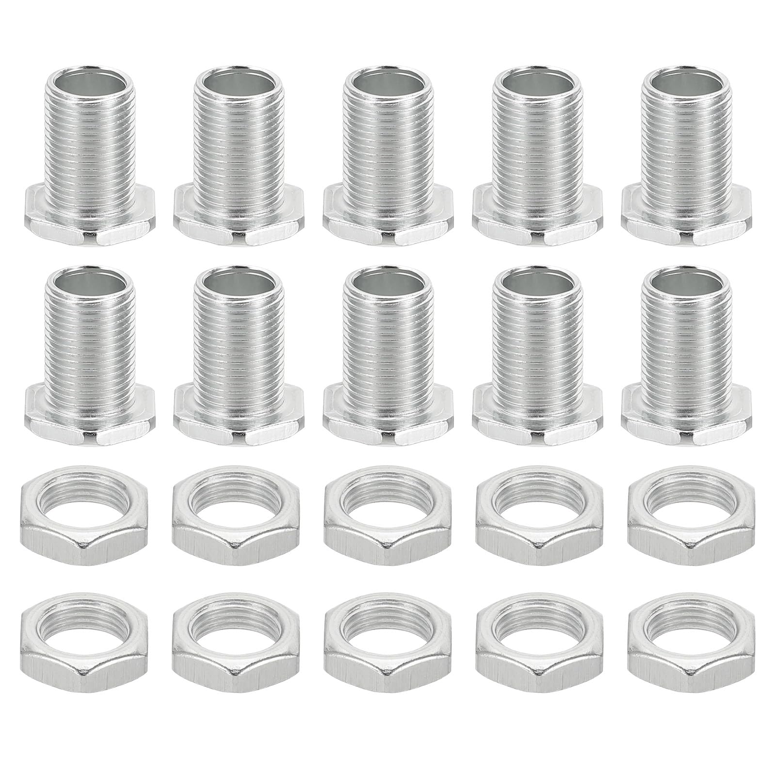 PATIKIL M12x20mm Hex Bolts and Nuts Kit, 10 Set Fine Thread Hollow Screws Assortment Hexagon Head Screw Through Hole Bolt Chandelier Fasteners