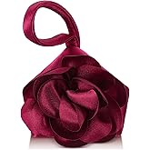 Sunnymove Clutch Purse for Women Evening Bag Flower Satin Handbag Classy Wristlet Purse for Formal Prom Party Wedding Daily