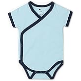 monica + andy Short Sleeve Jack & Jill Bodysuit 1-Pack, Size 3-6 Months, Blue, 100% Organic Baby Clothes for Girls & Boys, Super Soft Sustainable Cotton, Newborn, Infant & Toddler Sizes