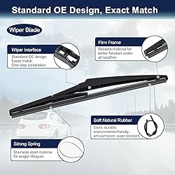 X AUTOHAUX Rear Windshield Wiper Blade Arm Set for