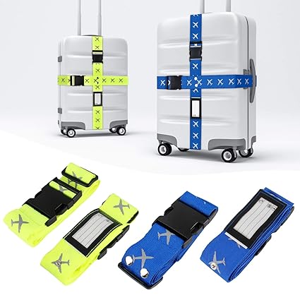 Mture Koffergurt, Gepäckgurt 4 Stück Einstellbare Kofferband Hochwertige Lange Koffergurte zum Sicheren Verschließen der Koff