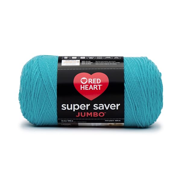 RED HEART SUPER SAVER JUMBO YARN, TURQUA