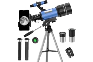 Telescope for Adults & Kids, 70MM Aperture FMC Optics Telescopes for Astronomy Beginners, 300MM Refractor Telescope (15X-150X