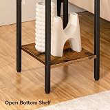 HOOBRO Slim Bedside Table with Drawer Brown Black view 7
