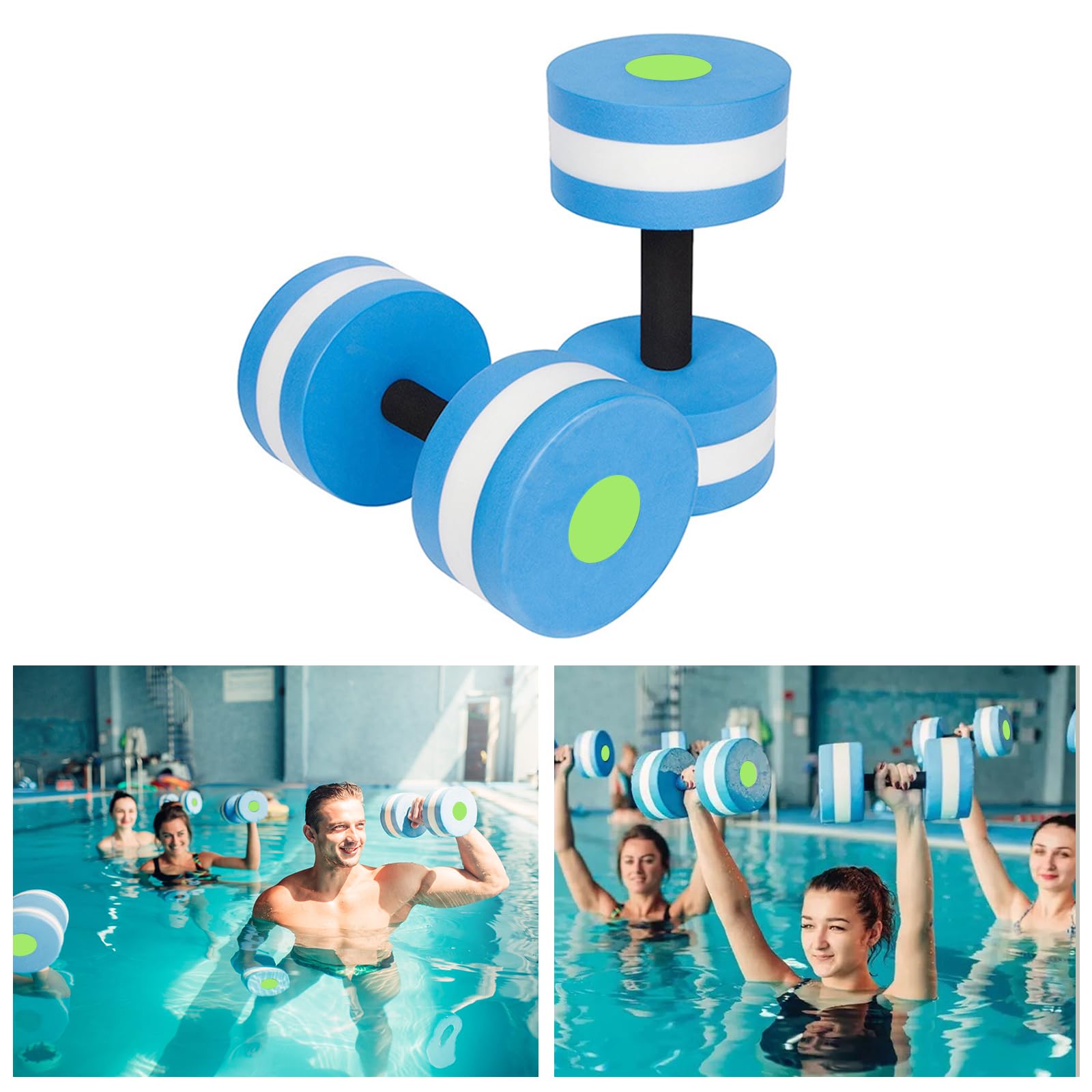 2PCS Aquatic Exercise Assemble Water Dumbbells, Foam Dumbbells, Water Aerobics Dumbbell Sports Aquatic Exercise Water Barbells Hand Bars Swimming Training Fitness Equipment