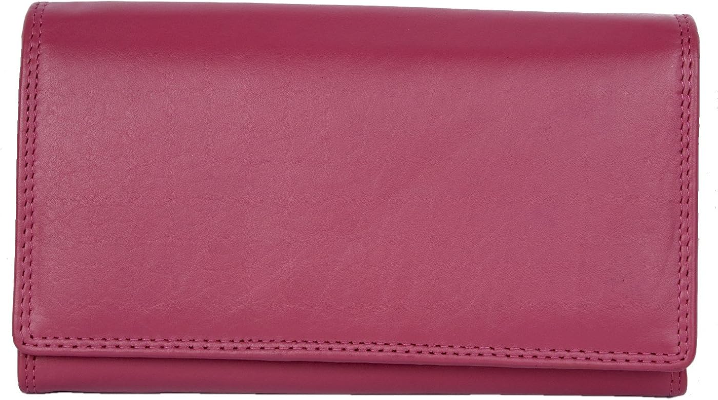 HMT Women's pink soft genuine leather wallet without any logos or markings