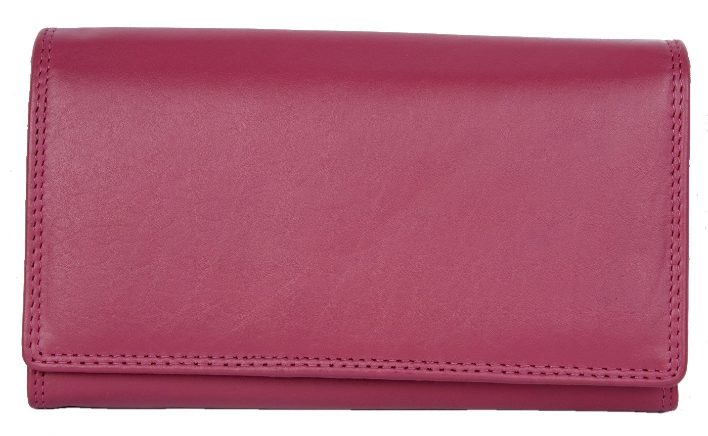 HMT Women's pink soft genuine leather wallet without any logos or markings