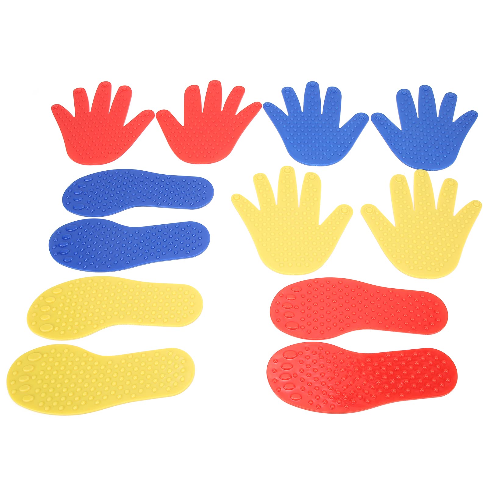 Dioche Cartwheel Mat Hands Hands and Feet Play Mat - Sensory Game for Coordination Skills - Durable PVC Indoor & Outdoor Fitness Toy for Kids & Adults - 3 Pairs of and Feet