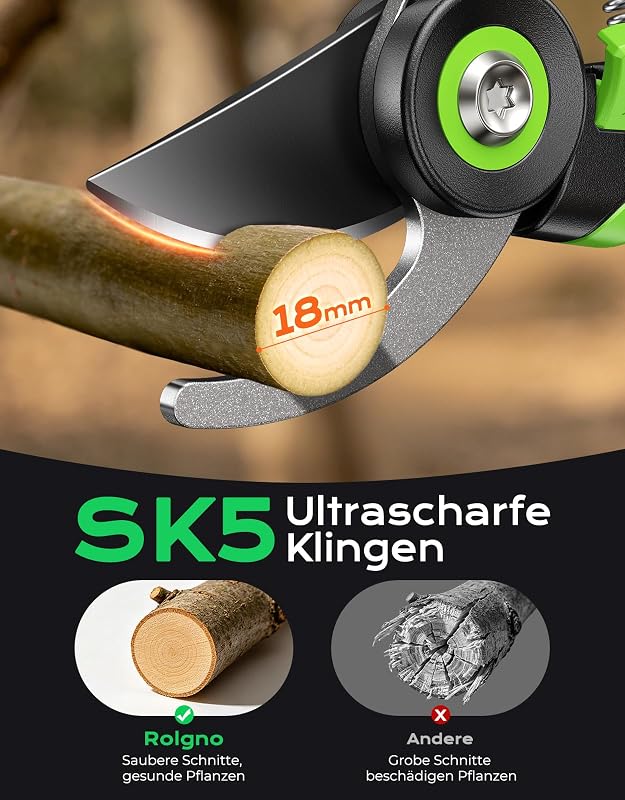 Bypass Gartenschere mit 2026 Verbesserte 0,5s-Einhand-Entriegelung — Foto 2 von 7