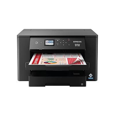 Epson Workforce Pro WF-7310 Wireless Wide-Format Printer with Print up to 13" x 19" Auto Double-Sided Printing max 11" x 17", 500-sheet Capacity, 2.4" Color Display, Smart Panel App - Black