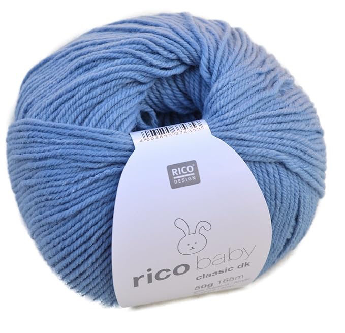 Rico Baby classic dk Farbe 14 blau weiche Babywolle, Wolle zum Stricken und Häkeln
