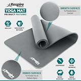 Respire Fitness Yoga Mat 185 x 57 cm Non-Slip Thick Cushion Grey view 2