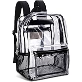 KekeInt'l Clear Backpack Heavy Duty PVC Clear Backpack, 40lbs(Black)