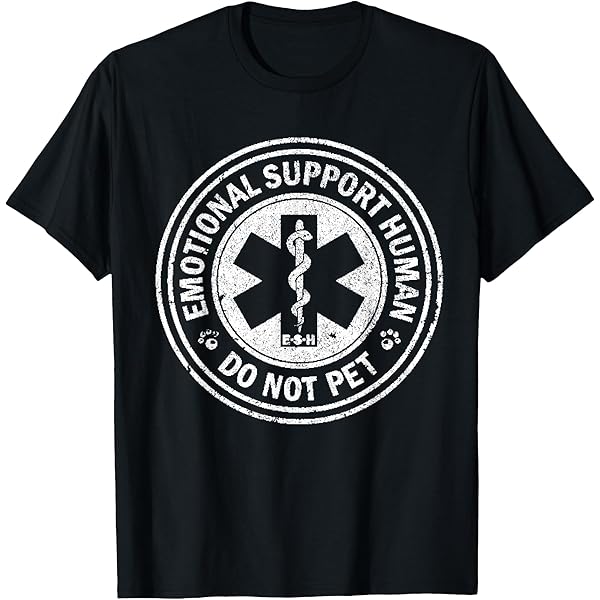 T-shirt Humour Emotional Support Boyfriend - Message 'Do Not Pet' - Unisexe Coton - Neuf Sans étiquettes