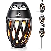 ANERIMST Unique Gifts for Men, Outdoor Bluetooth Speaker Waterproof Wireless with Torch LED Light, Birthday Gift for Boyfriend Him Dad, Cool for Garden, Patio, Outside (Black)