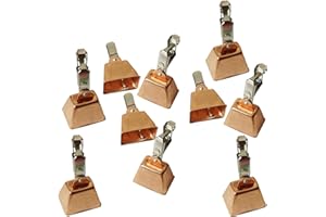 Fish WOW! 10pcs Fishing Copper Bell Alert with Eagle Clamp Clips Baits Alarm Bells