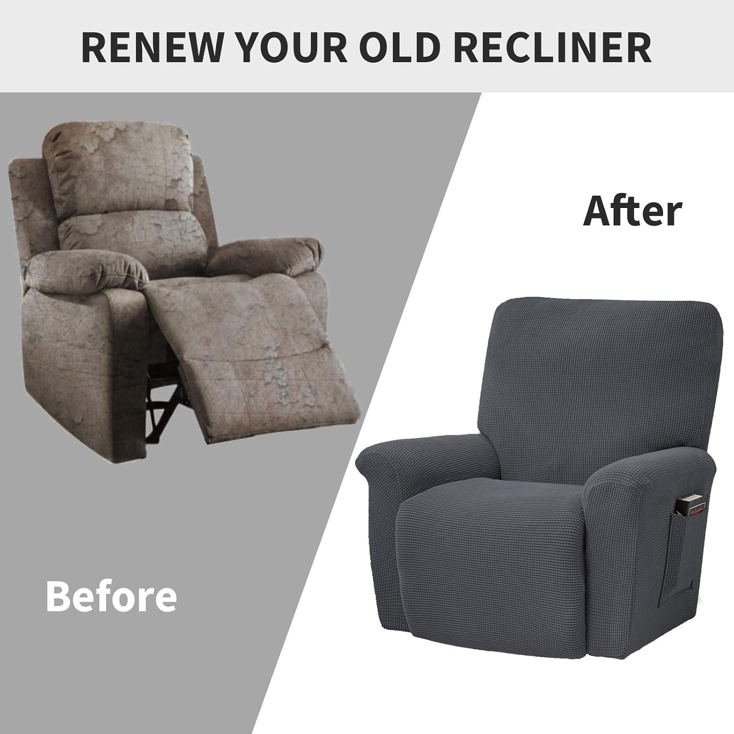 Stretch Recliner Covers, Jacquard Recliner Chair Slipcovers - Image 5