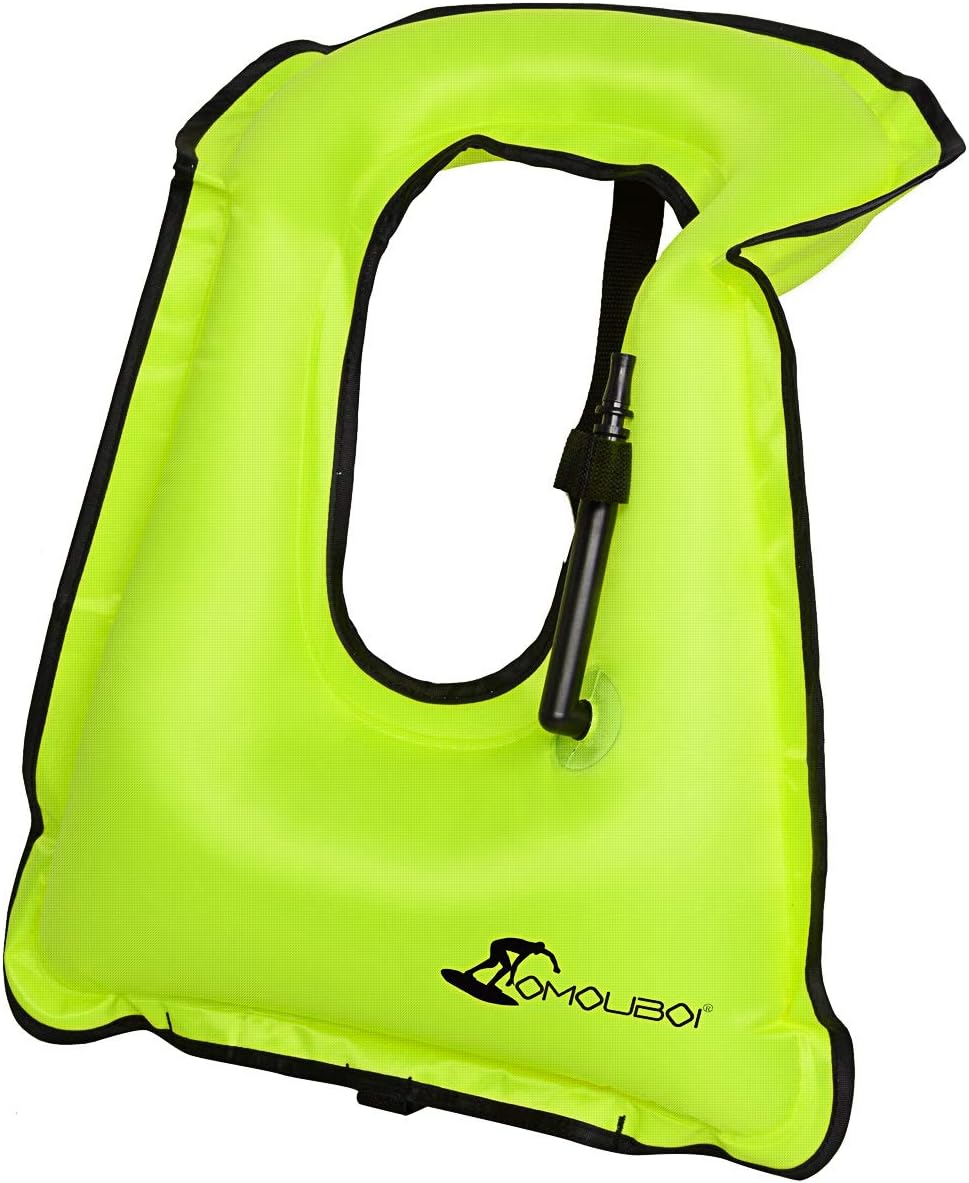 OMOUBOI Inflatable Snorkel Vest Adult for Men Women Large Snorkeling Life Vest for Diving Swimming Safety（Made in 2019）