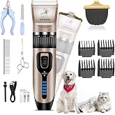 Gooad Dog Clippers Grooming Kit and Trimmer for Small and Large Dogs Cats | Low Noise Rechargeable Cordless Hair Trimmer/Pet Shaver with Paw Trimmer for Small &amp; Large Dogs Cats